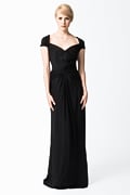 Draped Jersey Gown in Black