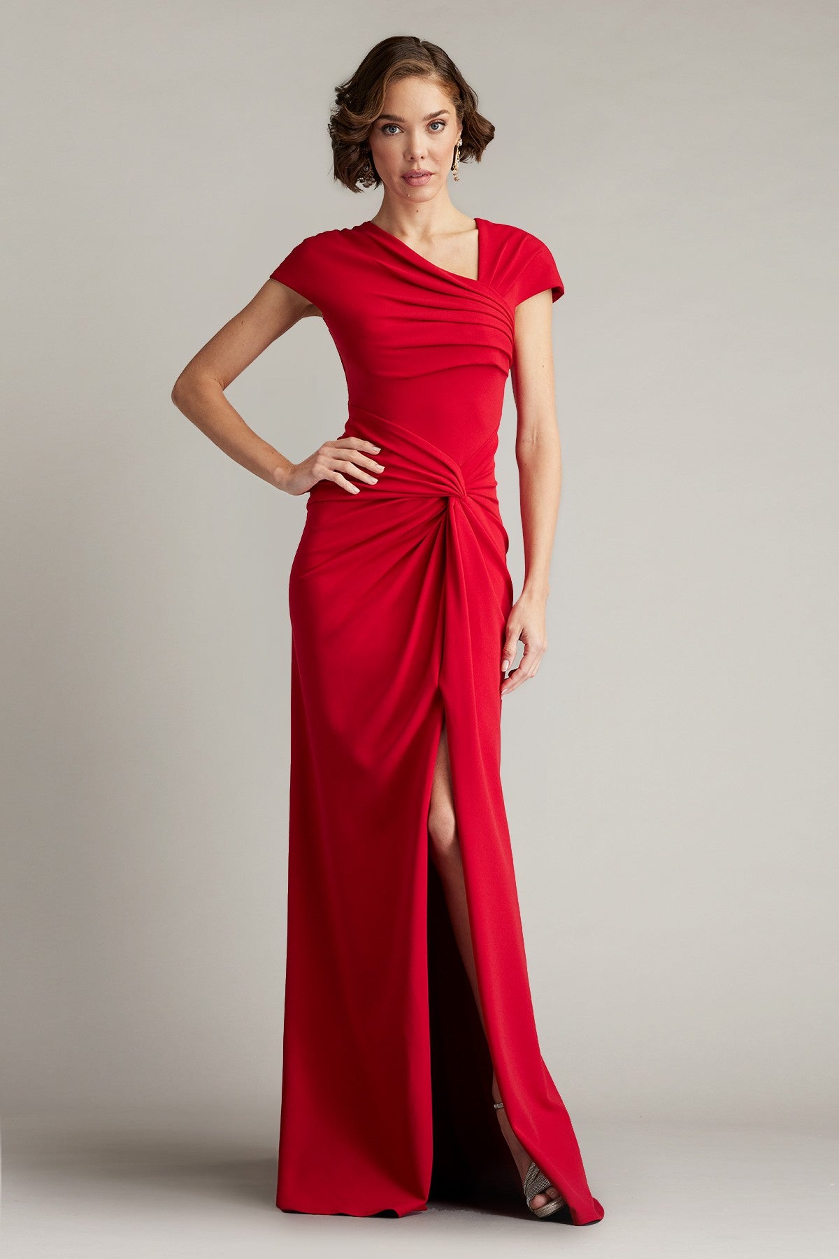 Russo Asymmetric Twist-Knot Gown – Tadashi Shoji Official Online Boutique