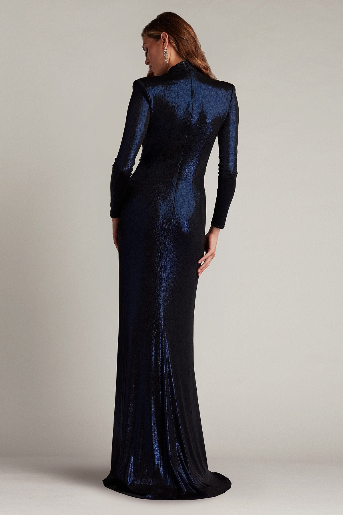 Ferrum Metallic Twist Drape Gown