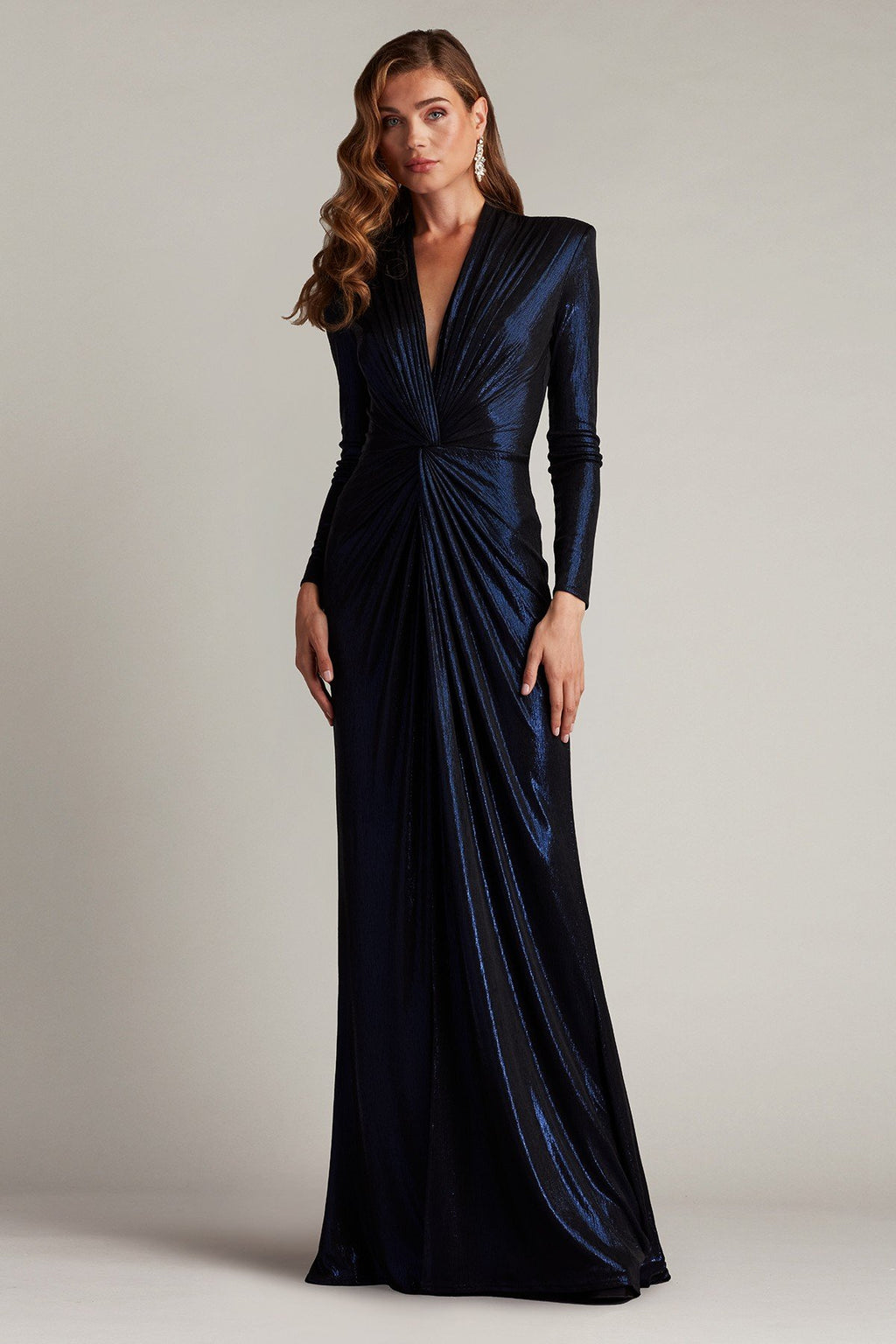 Ferrum Metallic Twist Drape Gown