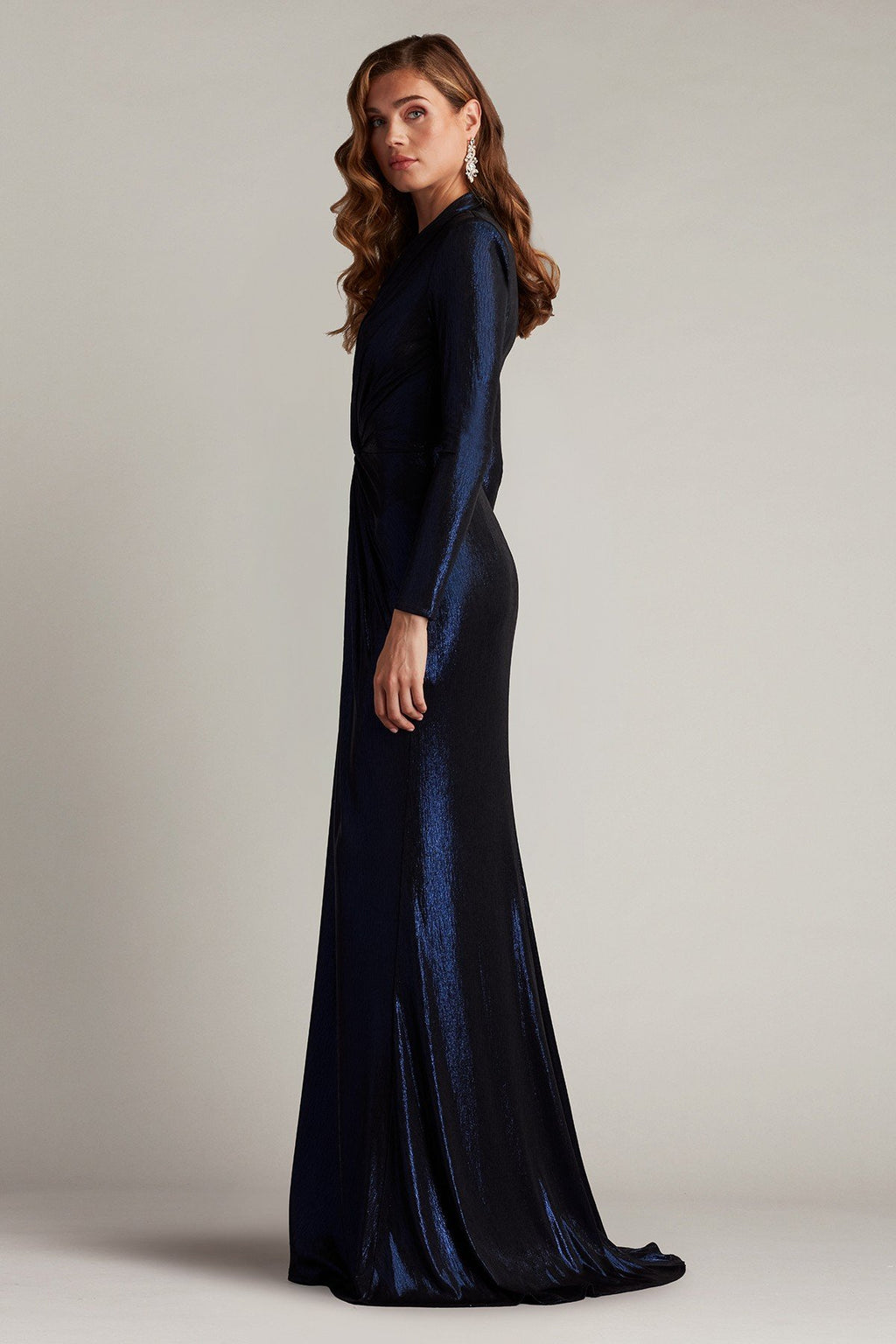 Ferrum Metallic Twist Drape Gown