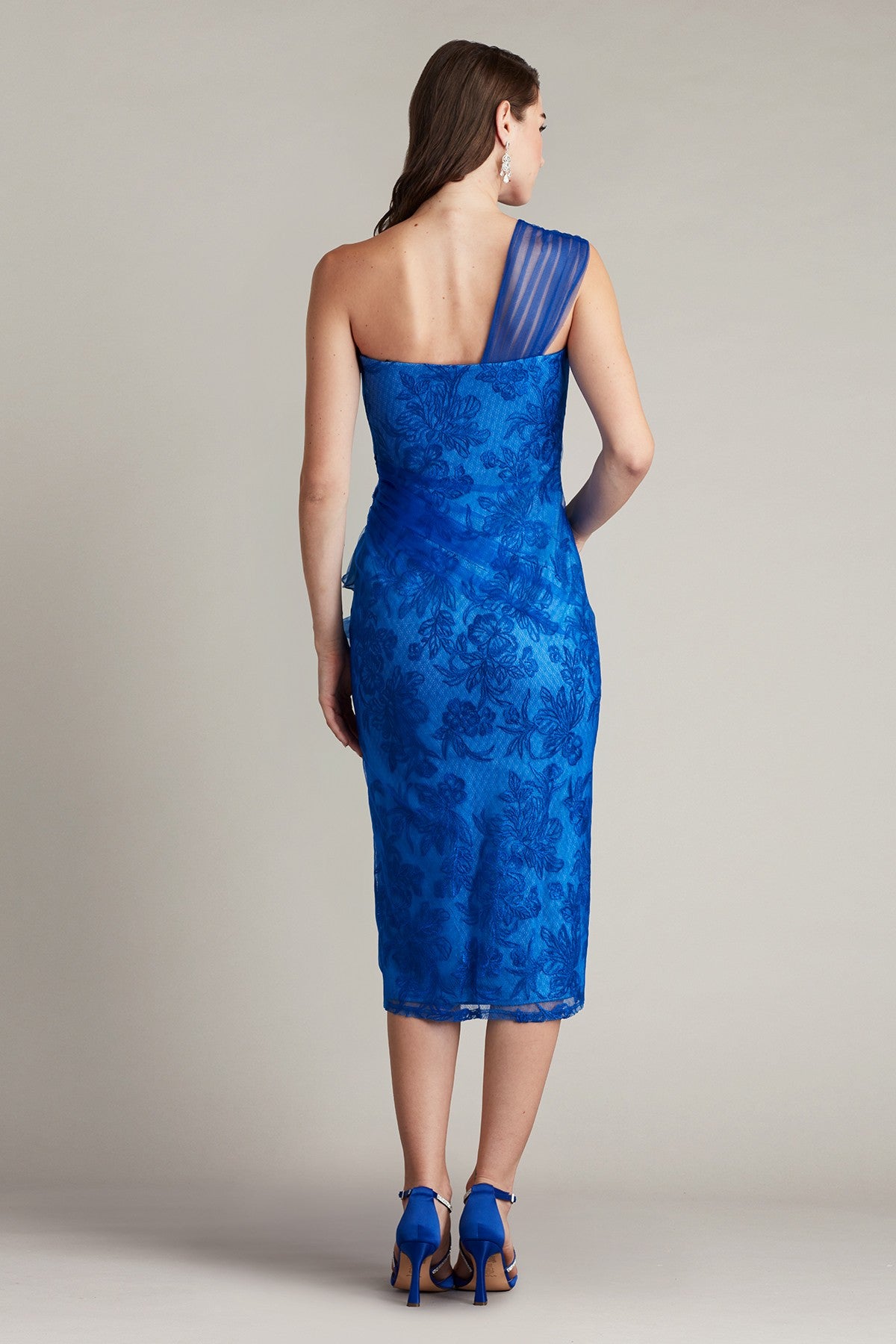 Ivie Embroidered Waterfall Ruffle Dress