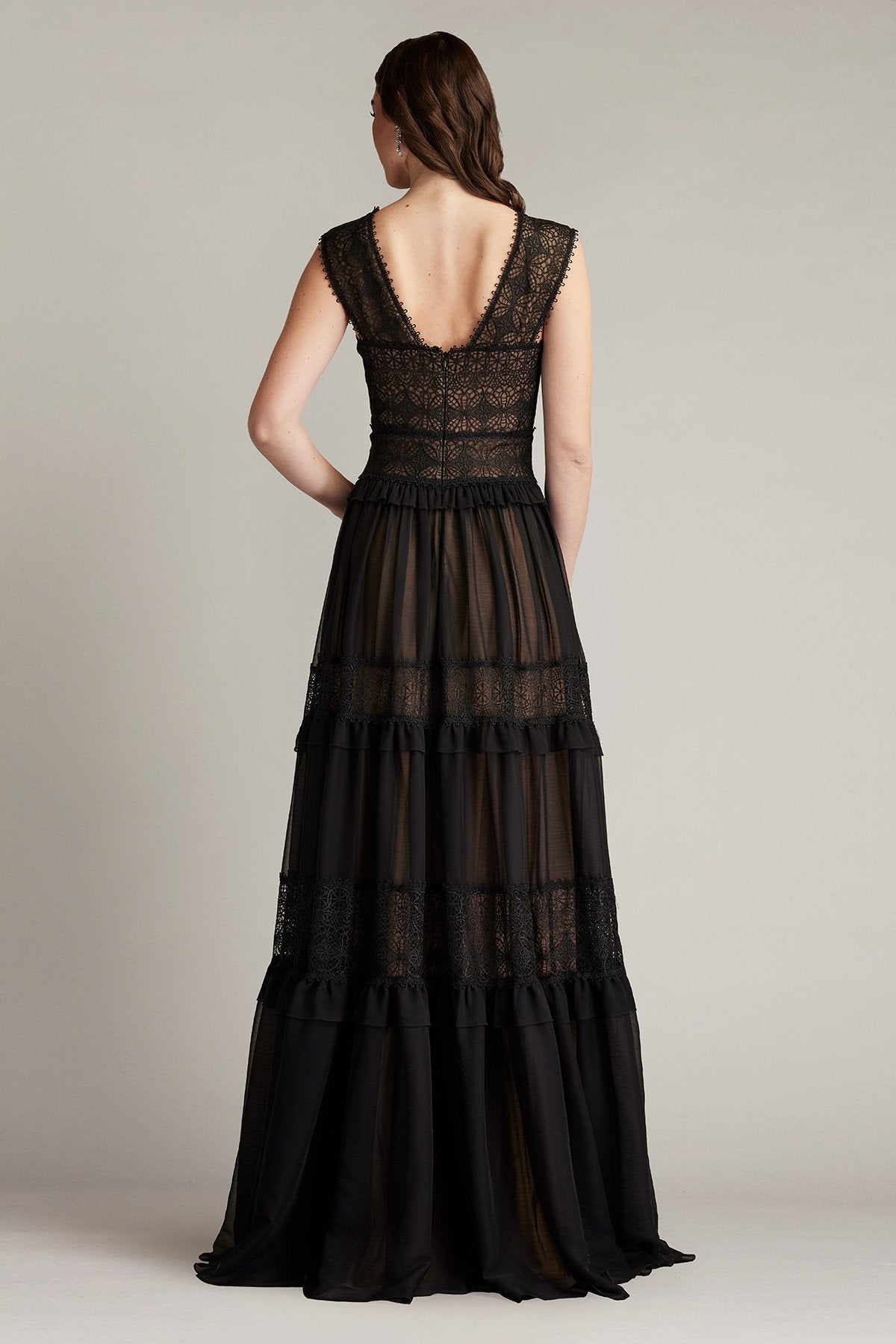Shiva Tiered Embroidered Tulle Gown