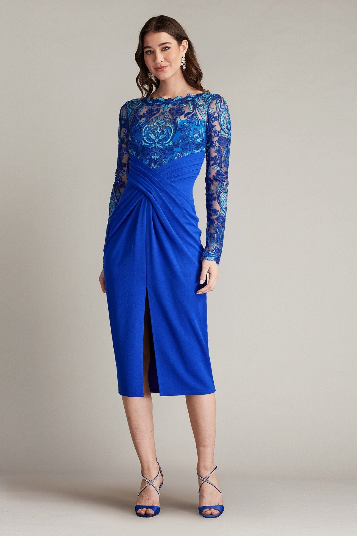 Denton Crisscross Draped Midi Dress