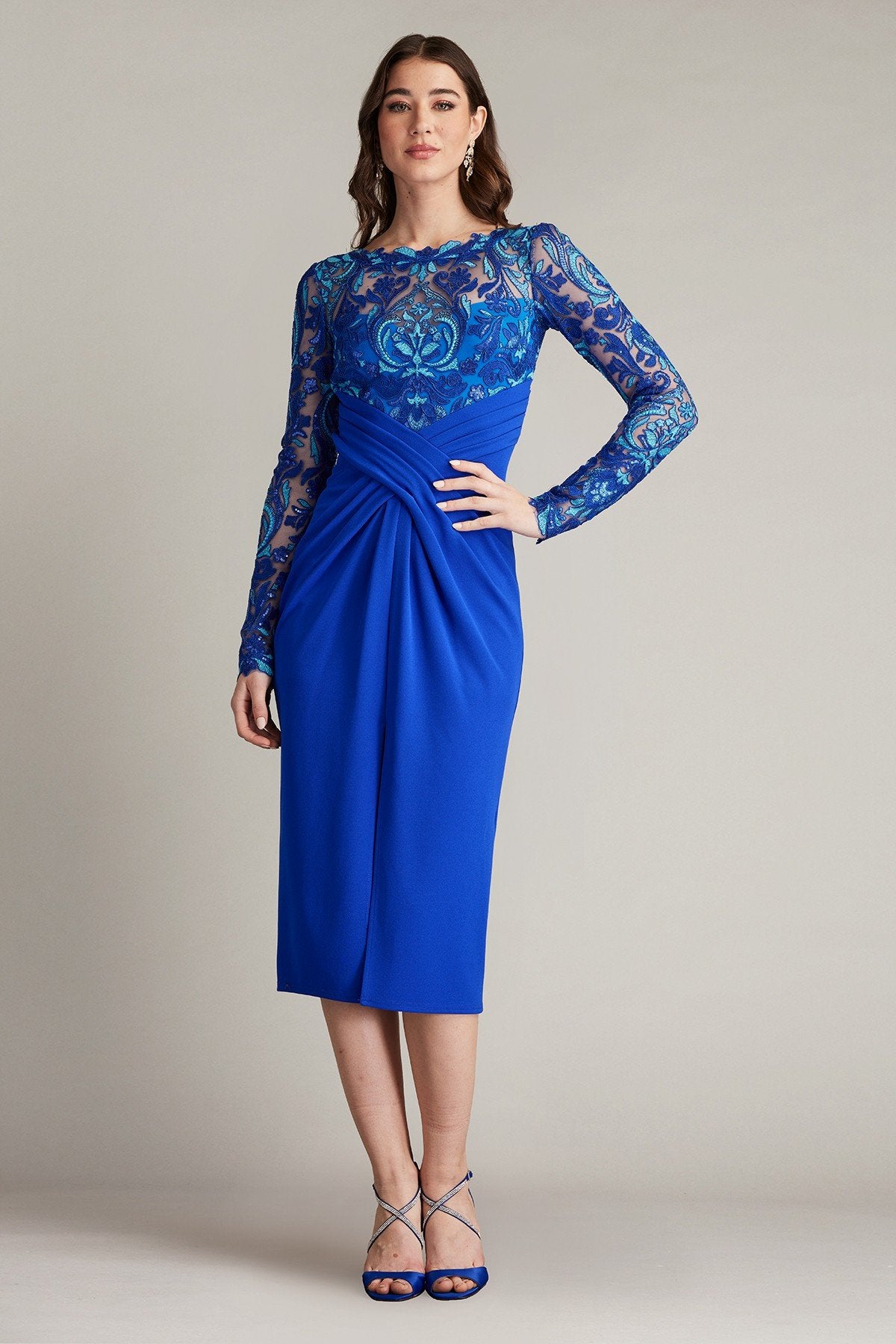 Denton Crisscross Draped Midi Dress