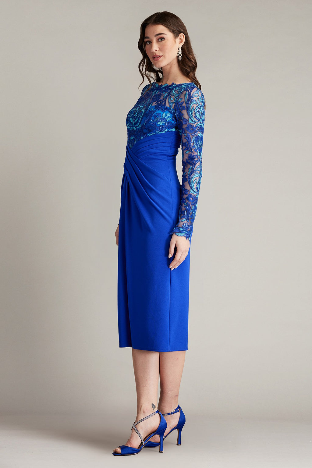 Denton Crisscross Draped Midi Dress