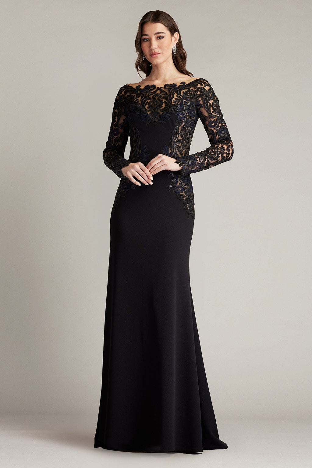Damita Sequin Embroidered Illusion Gown