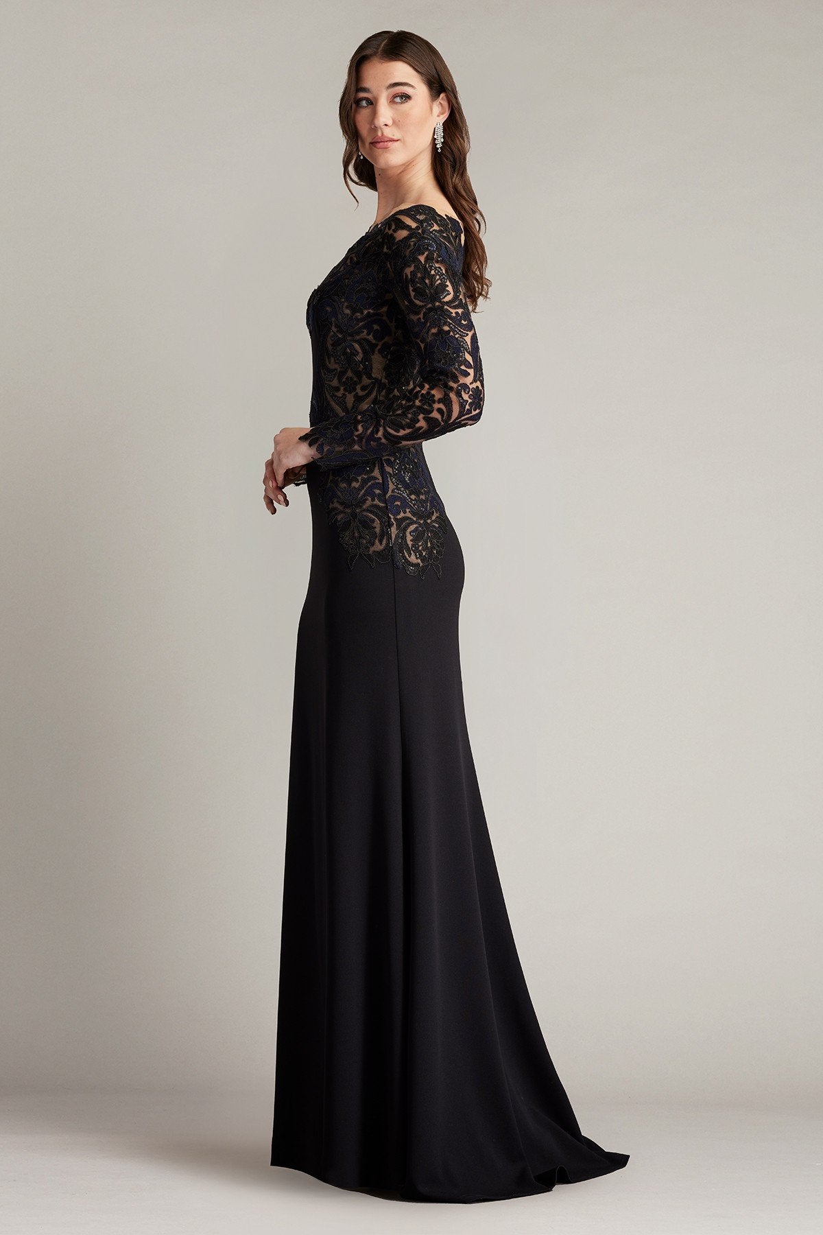 Damita Sequin Embroidered Illusion Gown