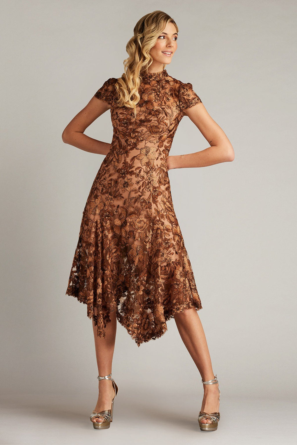 Fauna Embroidered Handkerchief Hem Dress