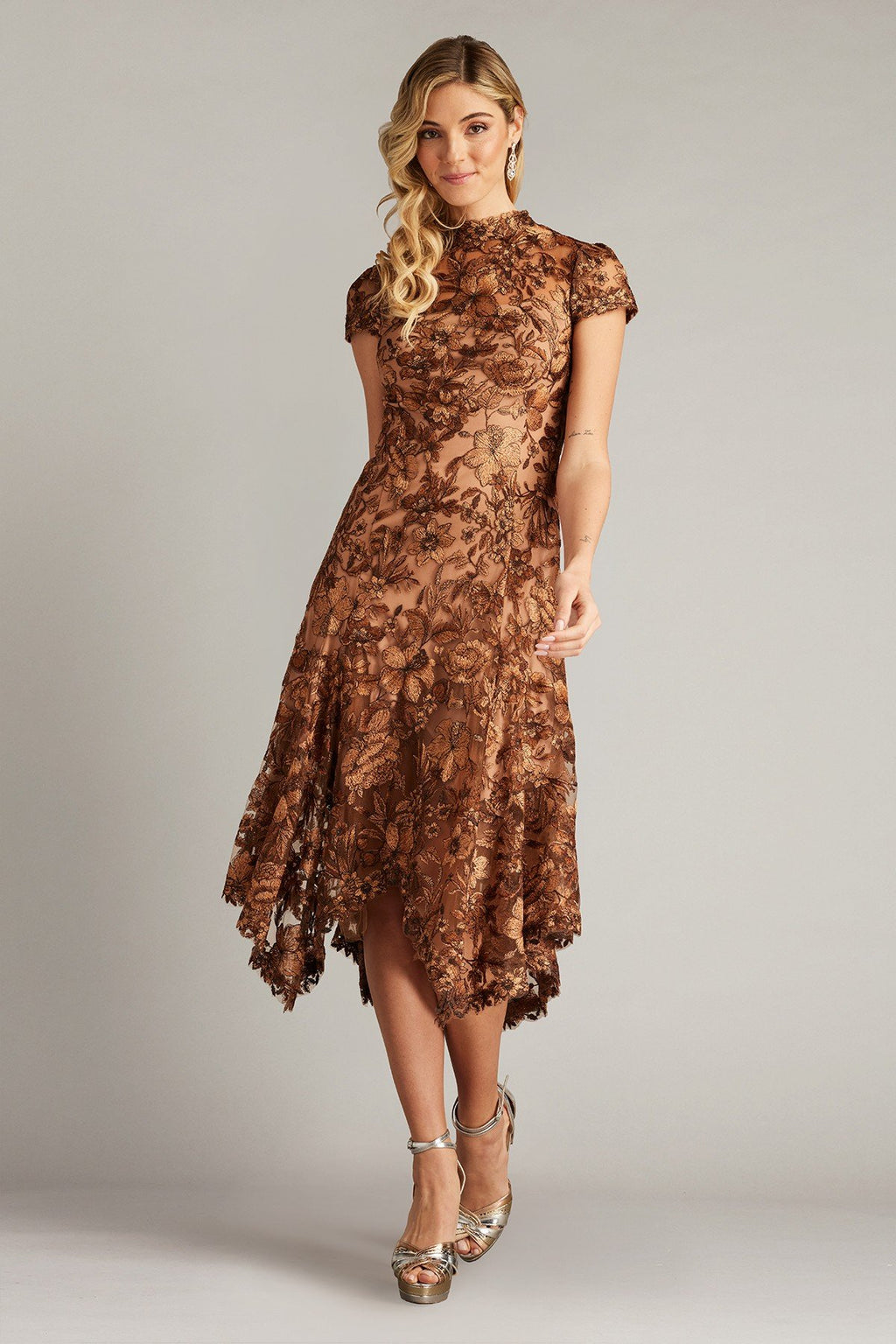Fauna Embroidered Handkerchief Hem Dress
