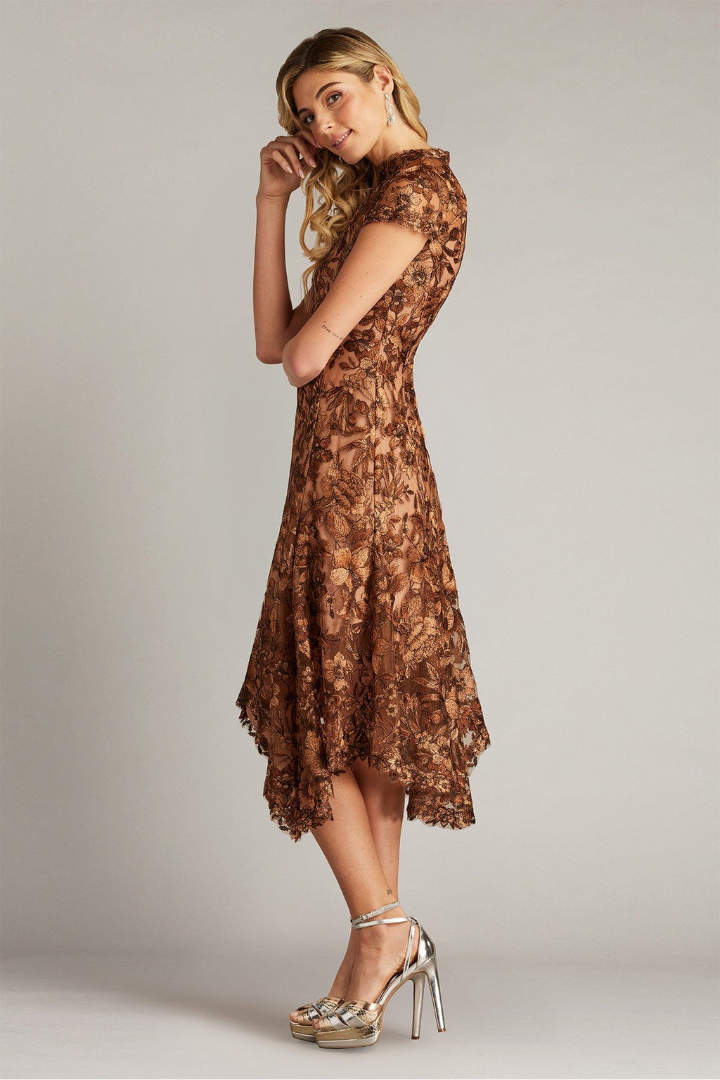 Fauna Embroidered Handkerchief Hem Dress