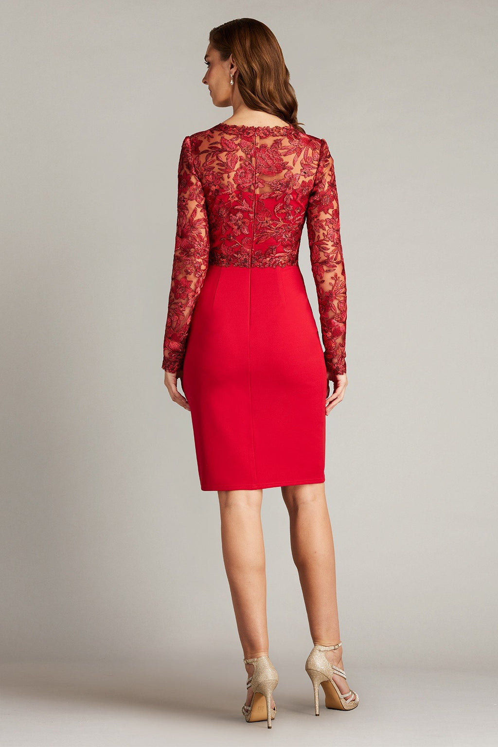 Ena Embroidered Tulle & Crepe Cocktail Dress