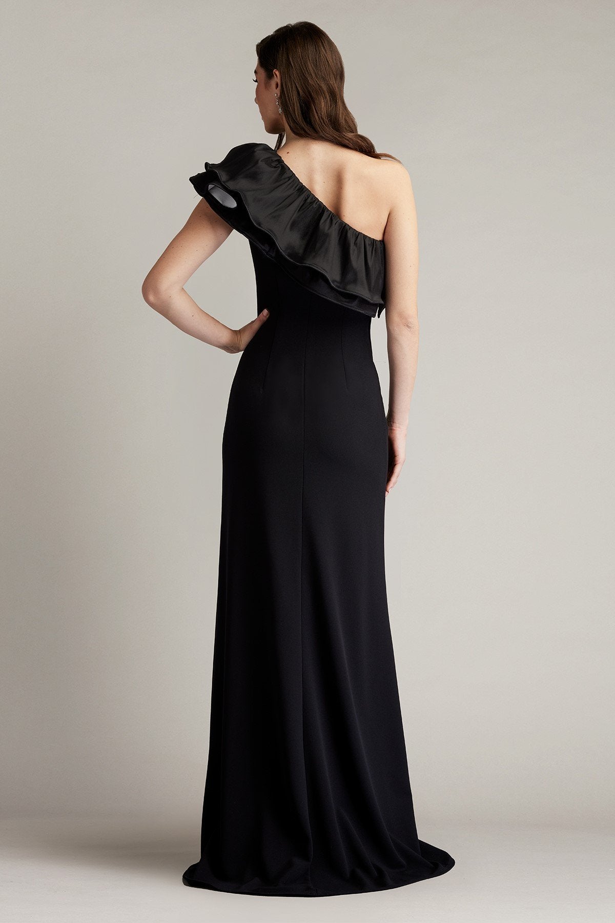 Roni One-Shoulder Ruffle Gown