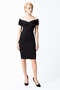 Off Shoulder Jersey Dress in Black