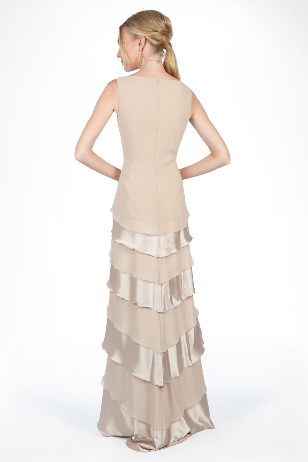 Tiered Gown in Champagne
