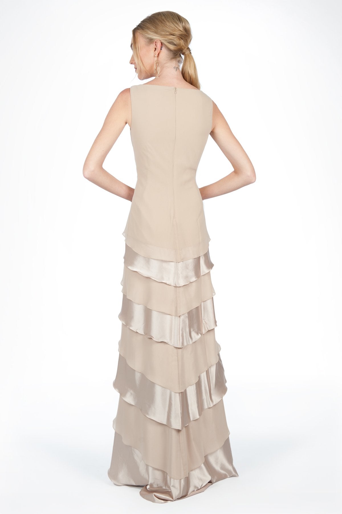 Tiered Gown in Champagne