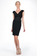 Shutter Pleat Dress in Black