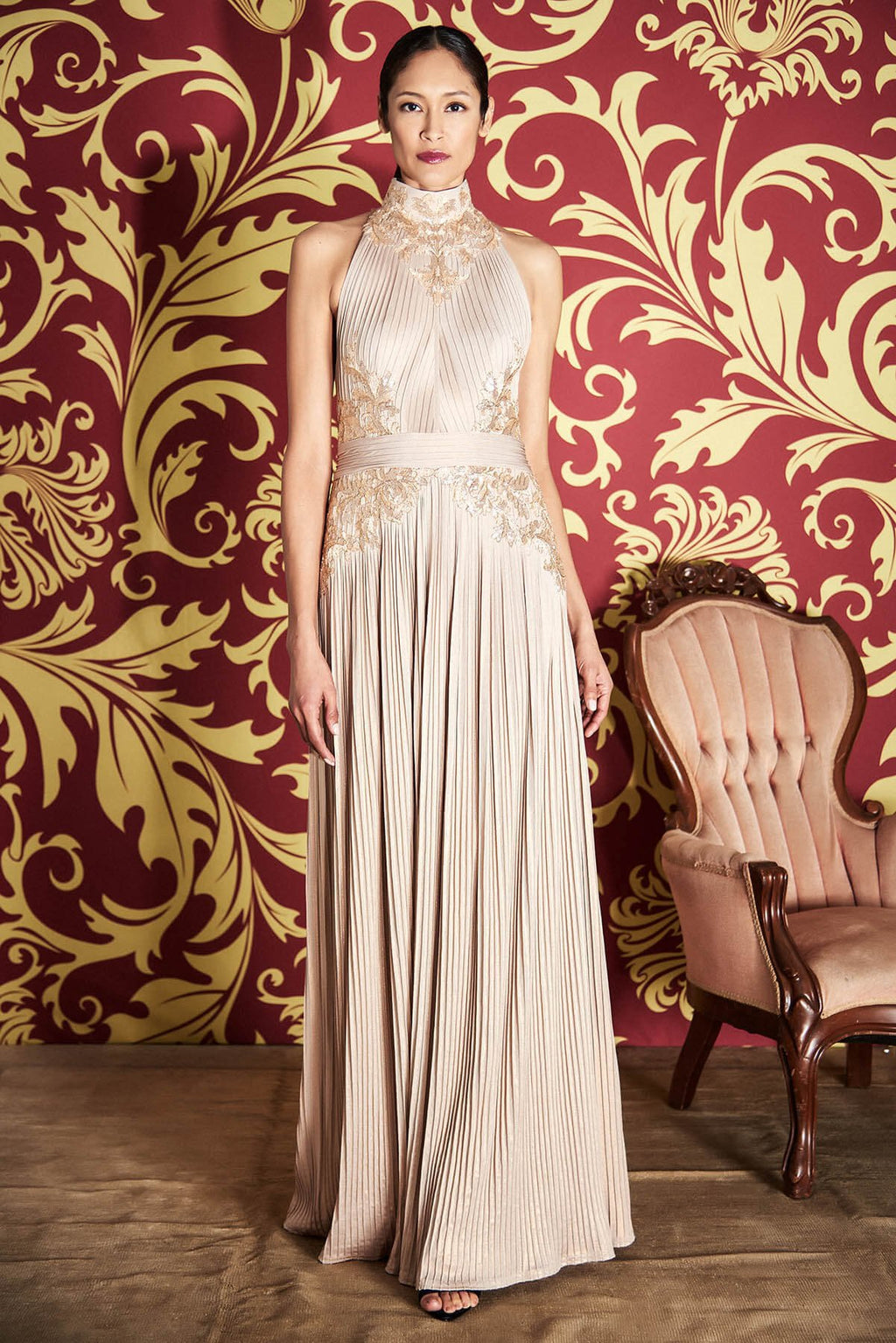 Tadashi Shoji - Vanna Metallic Pintuck Gown