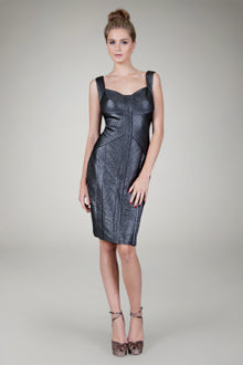 Metallic Pintuck Dress in Shadow