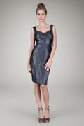 Metallic Pintuck Dress in Shadow