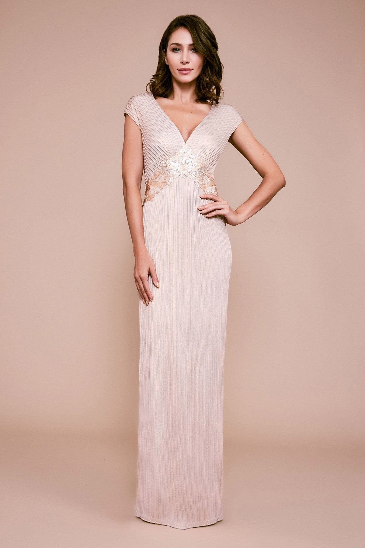 Tadashi Shoji - Neoma Metallic Pintuck Gown