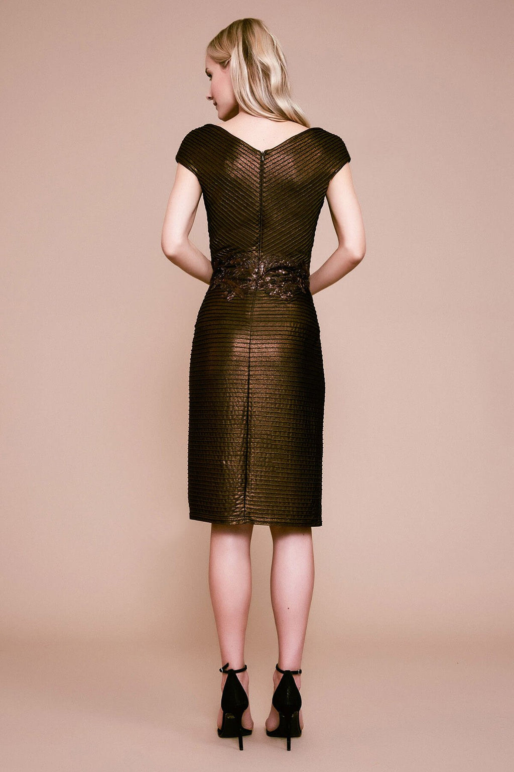 Tadashi Shoji - Chim Metallic Pintuck Dress