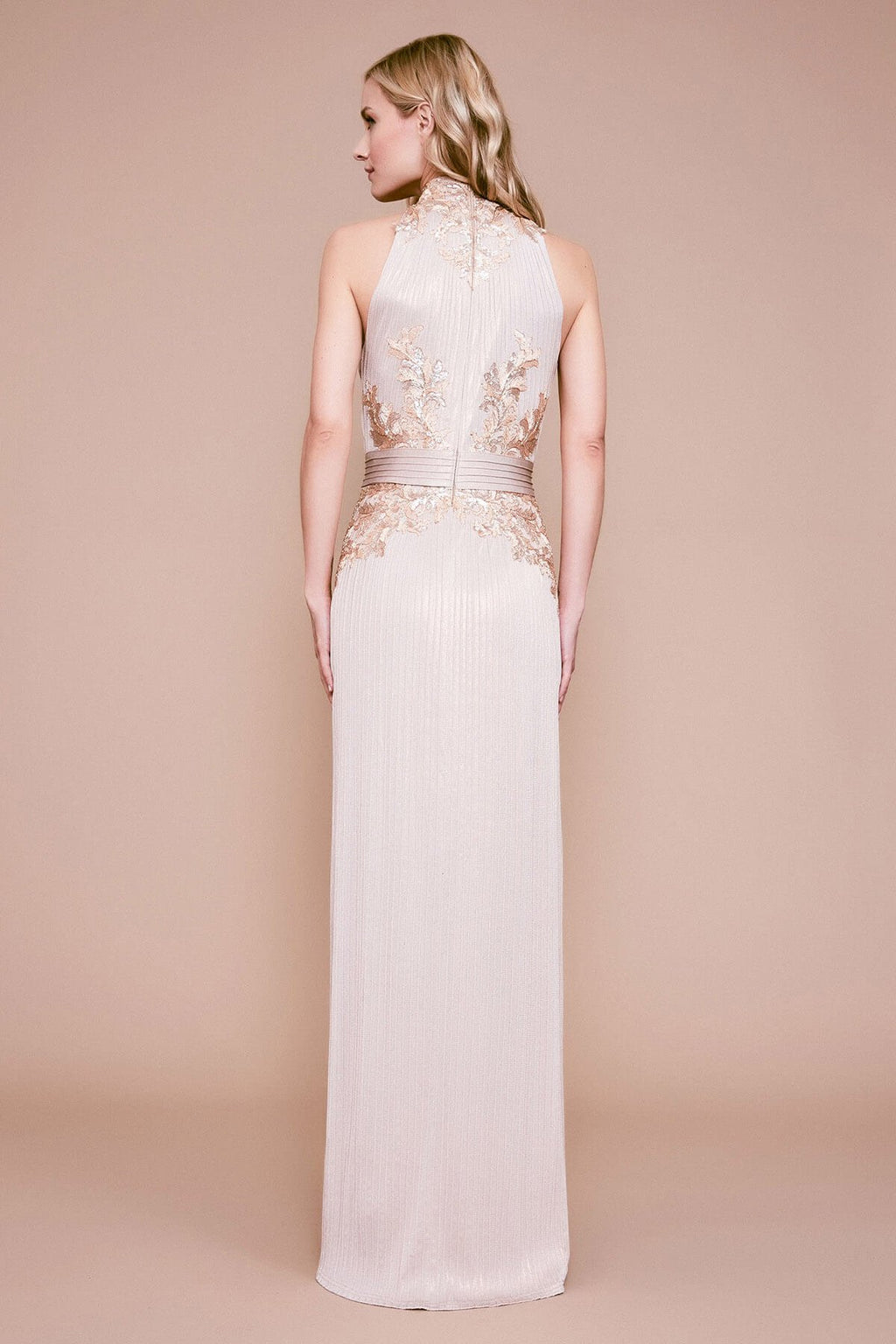 Tadashi Shoji - Vanna Metallic Pintuck Gown