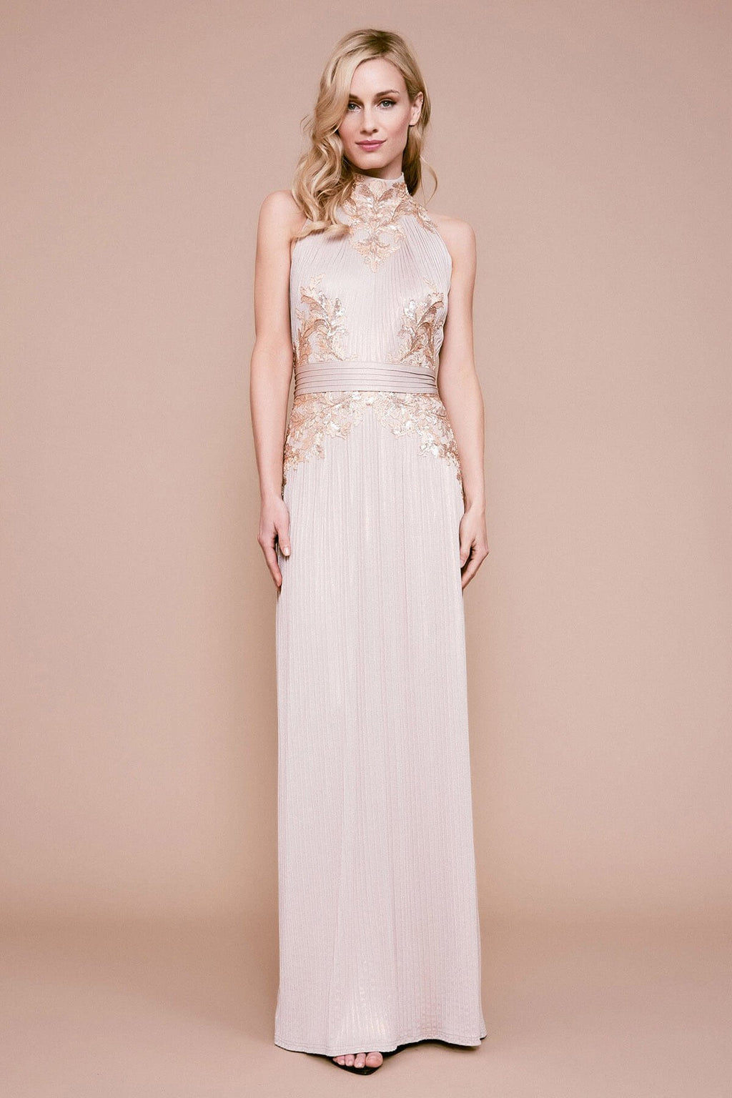 Tadashi Shoji - Vanna Metallic Pintuck Gown