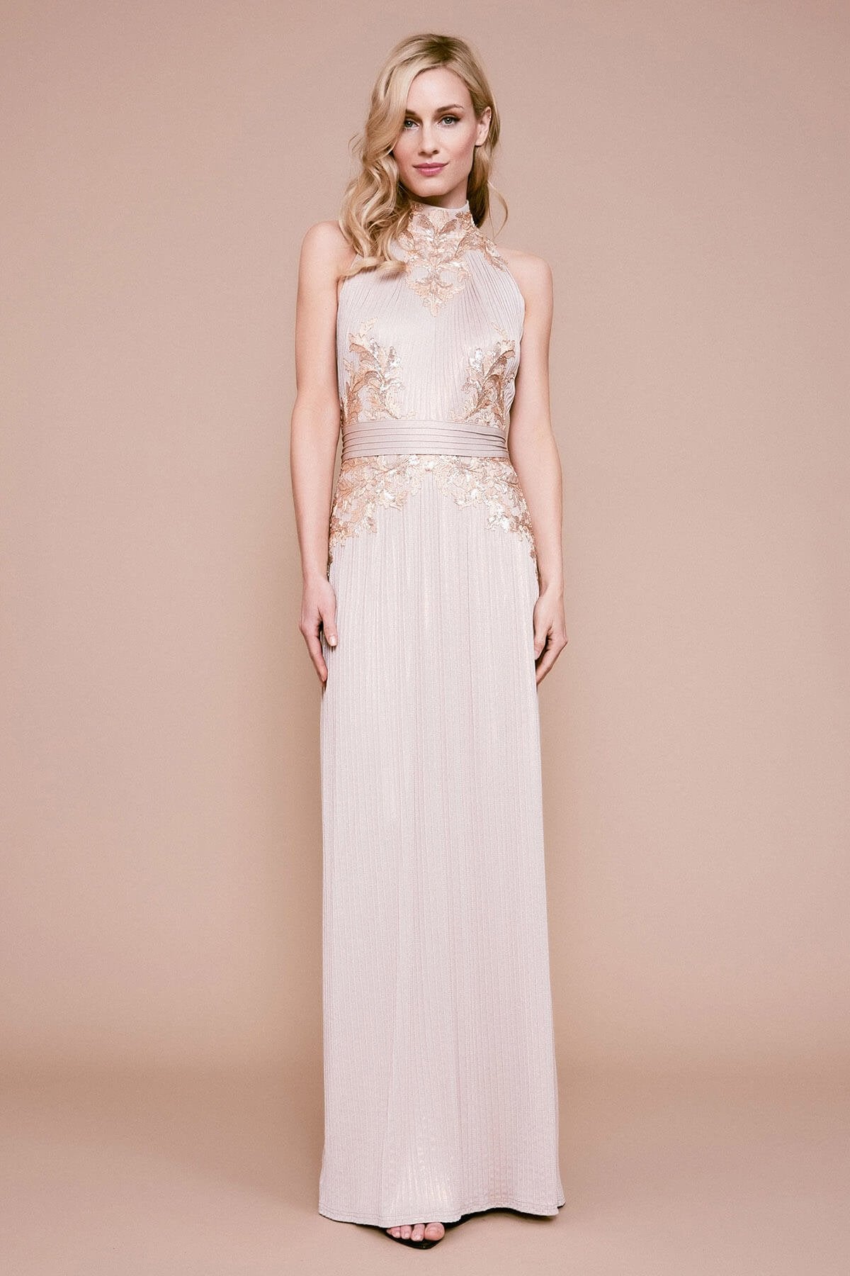Tadashi Shoji - Vanna Metallic Pintuck Gown