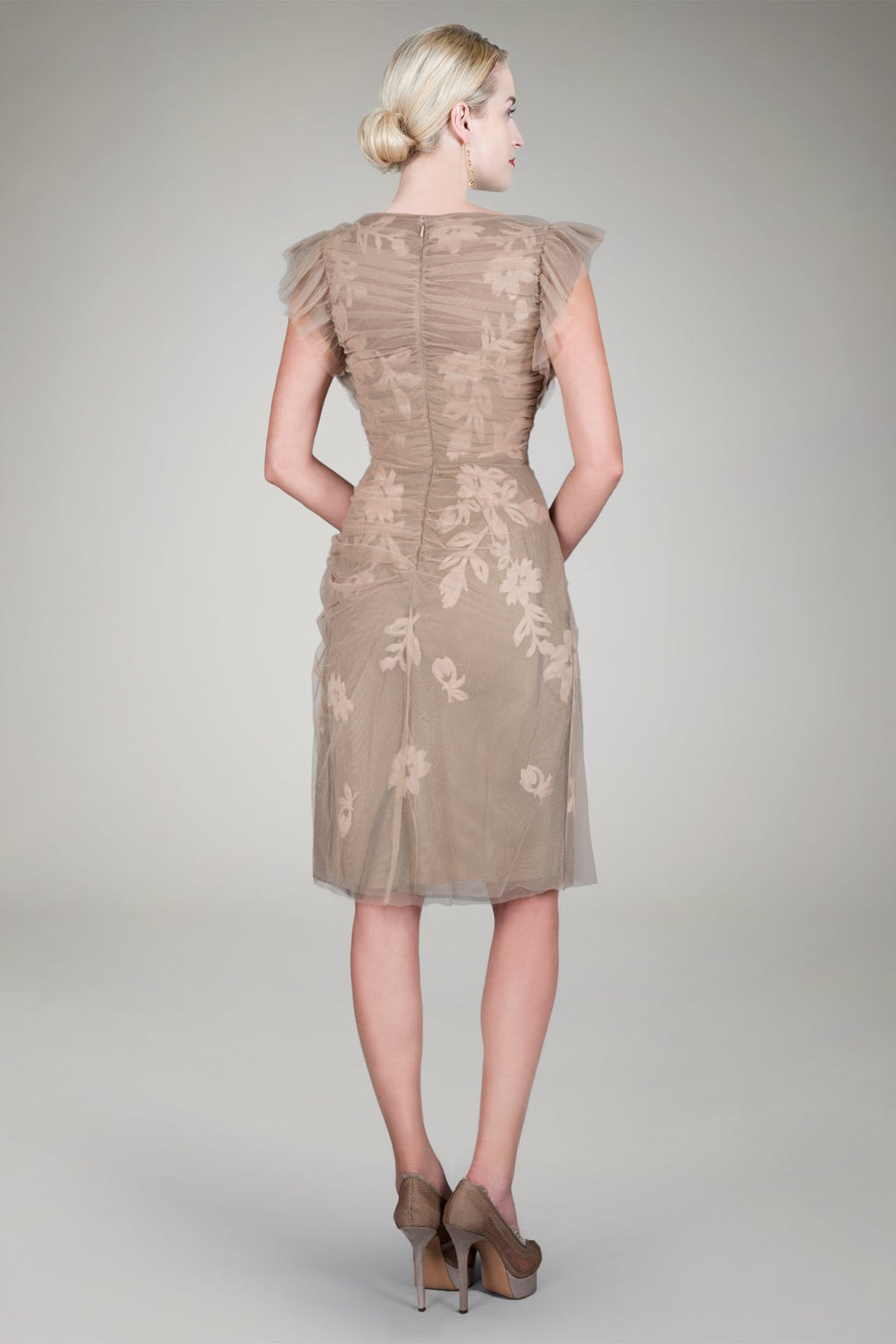 Hand Cut Floral Cocktail Dress in Willow