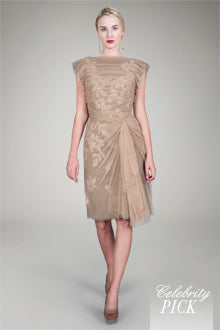 Hand Cut Floral Cocktail Dress in Willow