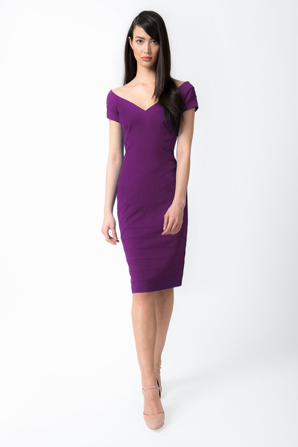 Off Shoulder Dress in Begonia