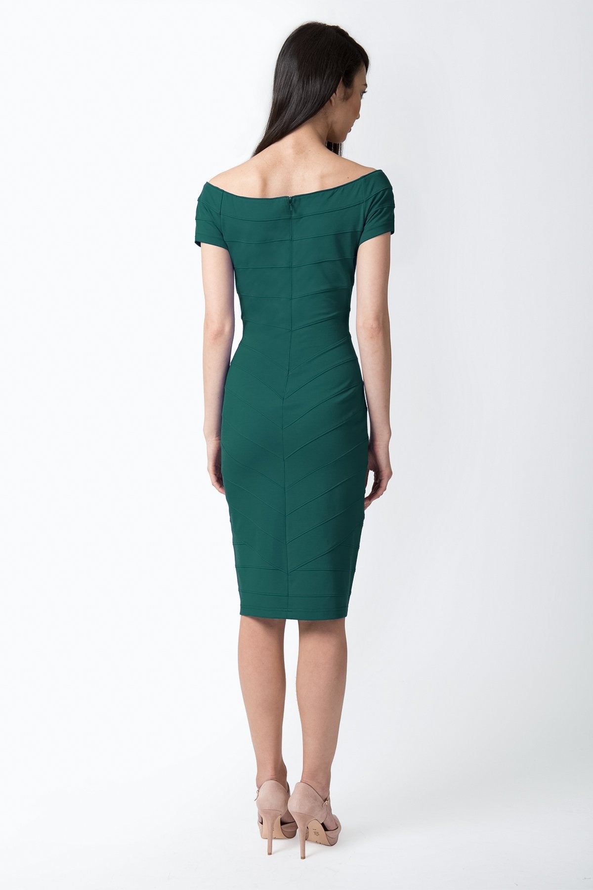 Off Shoulder Dress in Elm