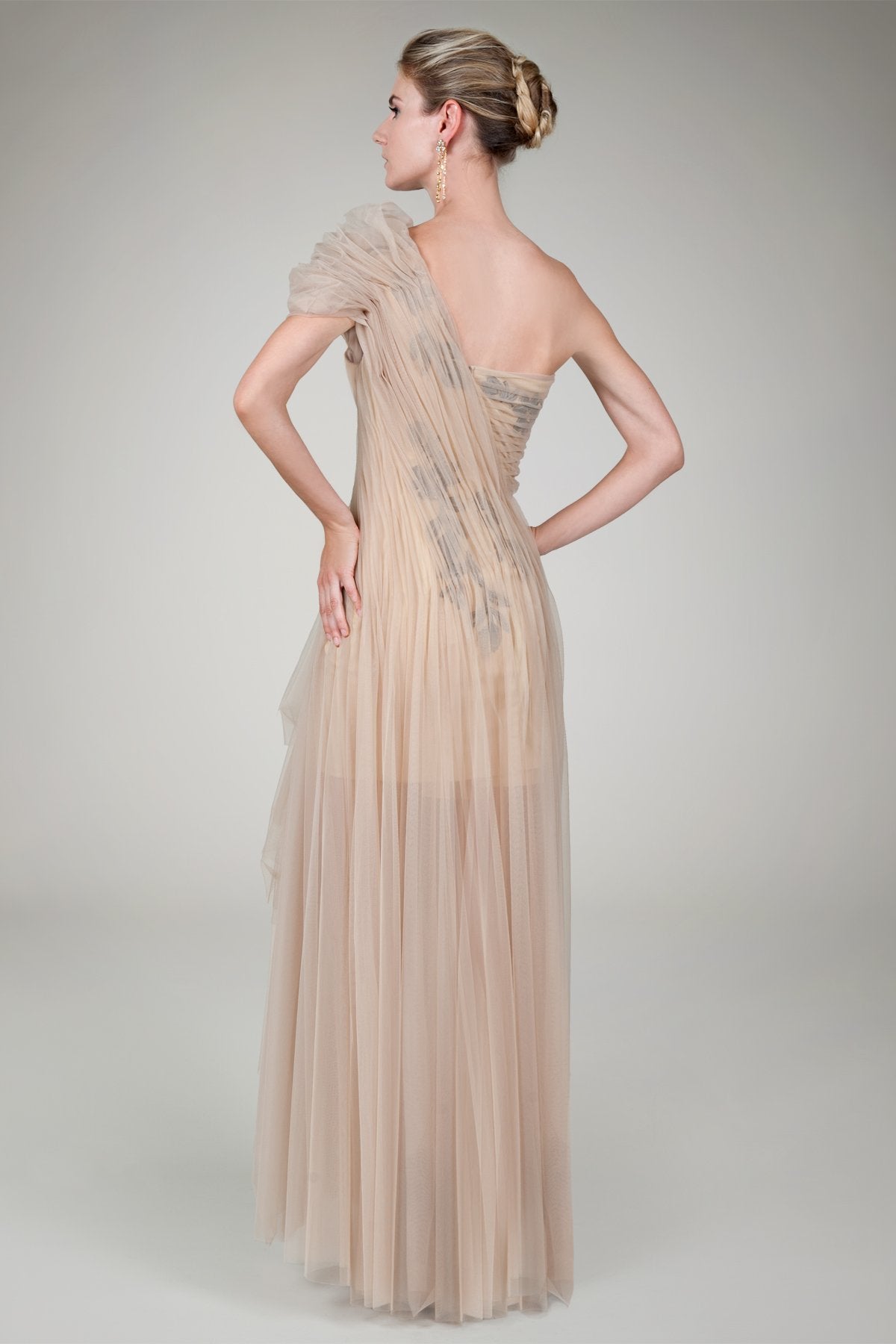 Hand Cut Floral Evening Gown in Willow