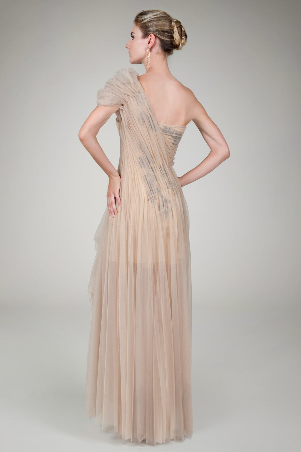 Hand Cut Floral Evening Gown in Willow