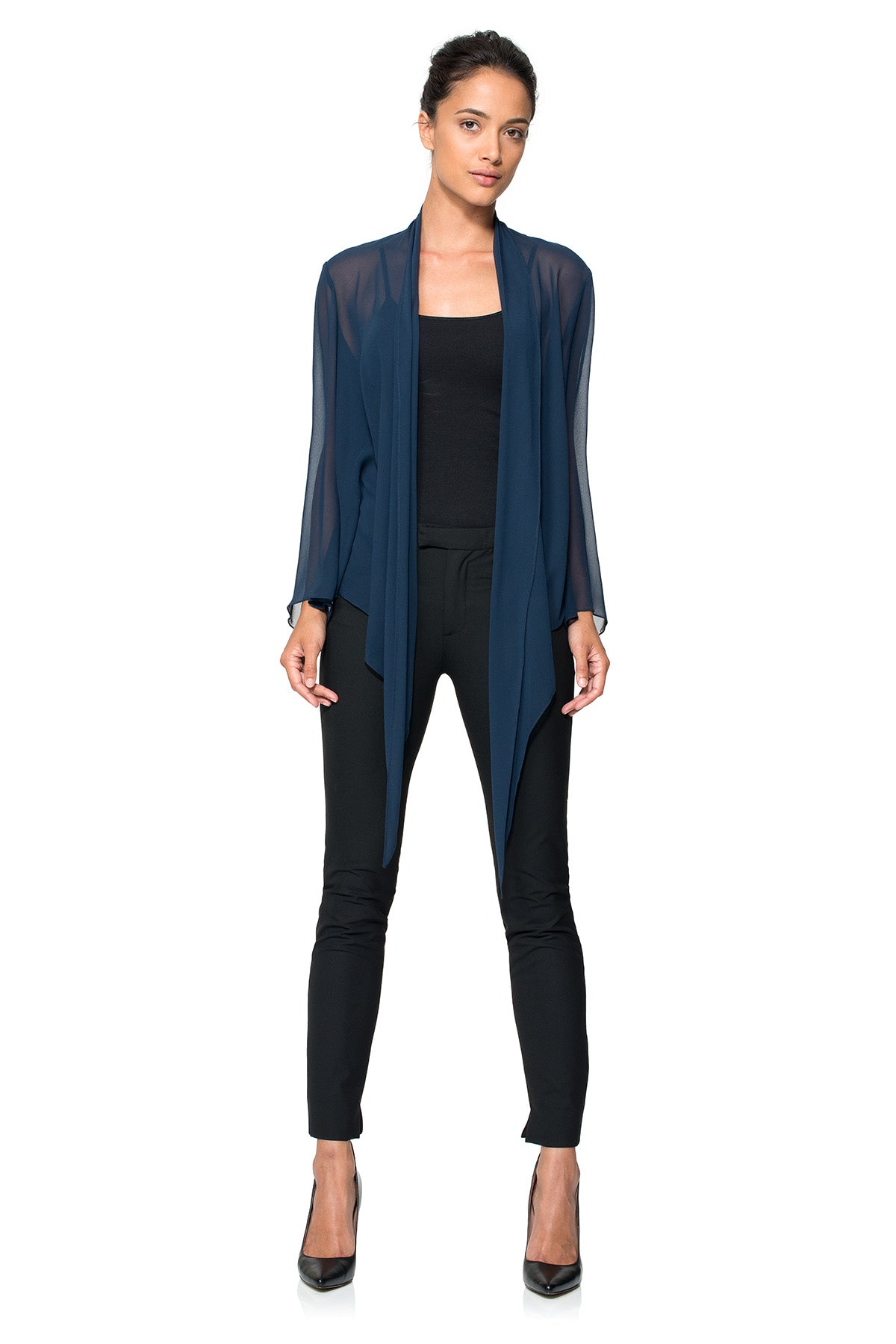 Tadashi Shoji - Georgette Tie-Front Evening Wrap