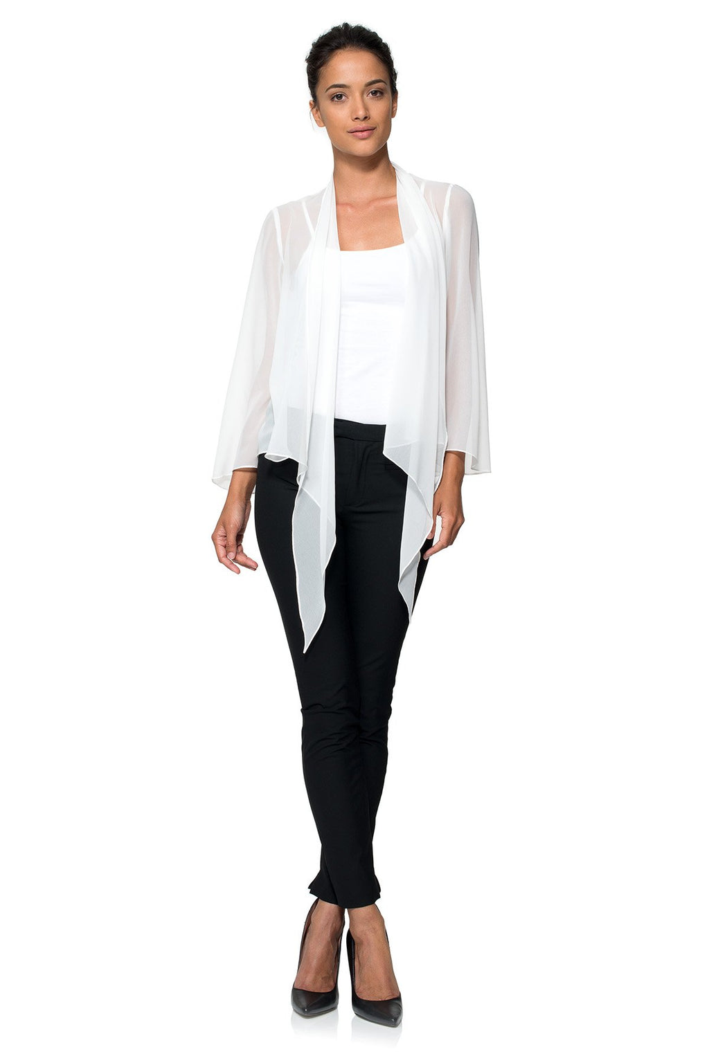 Tadashi Shoji - Georgette Tie-Front Evening Wrap