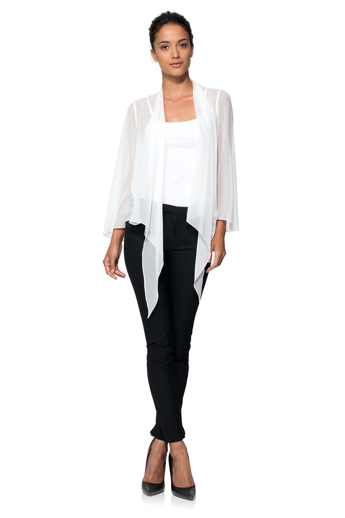 Tadashi Shoji - Georgette Tie-Front Evening Wrap