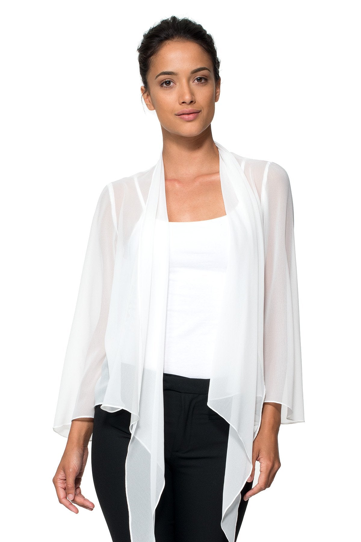 Tadashi Shoji - Georgette Tie-Front Evening Wrap