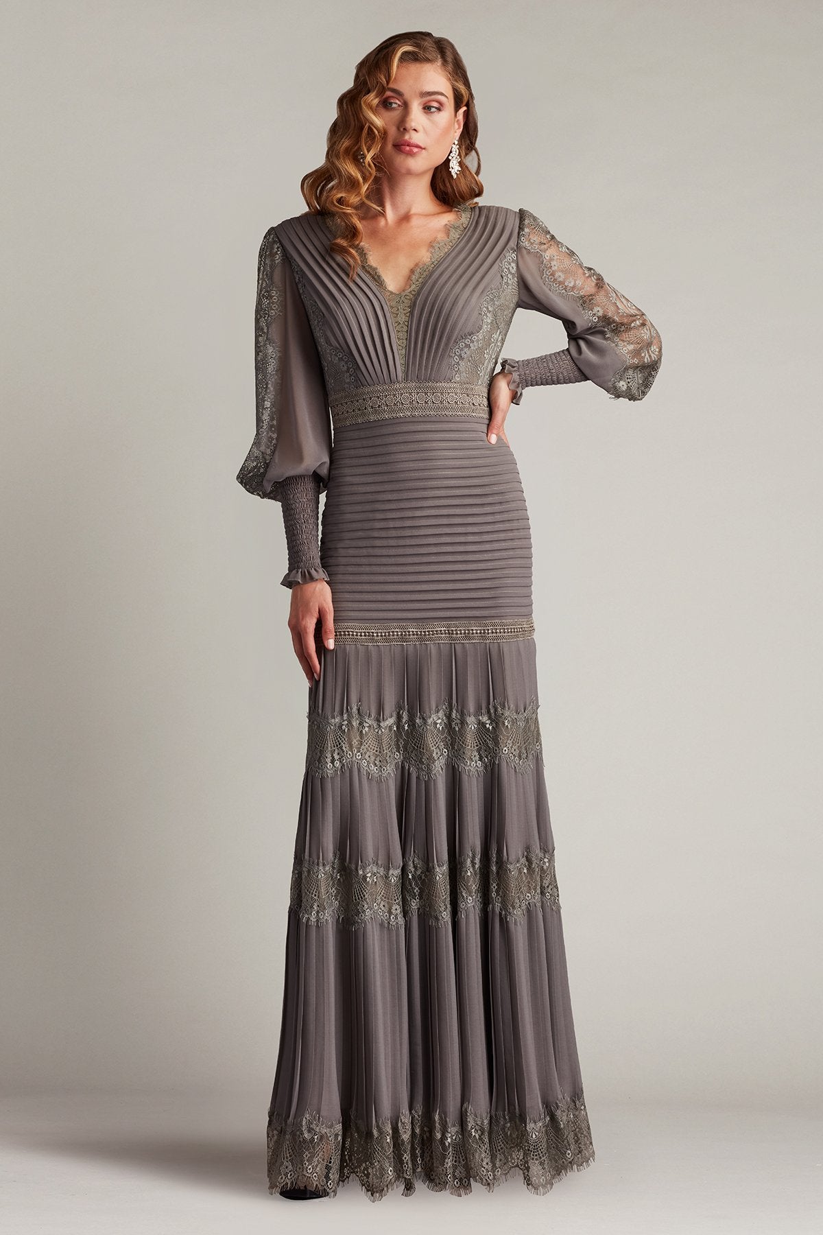 Nyssa Bishop Sleeve Gown GRPHT – Tadashi Shoji Official Online