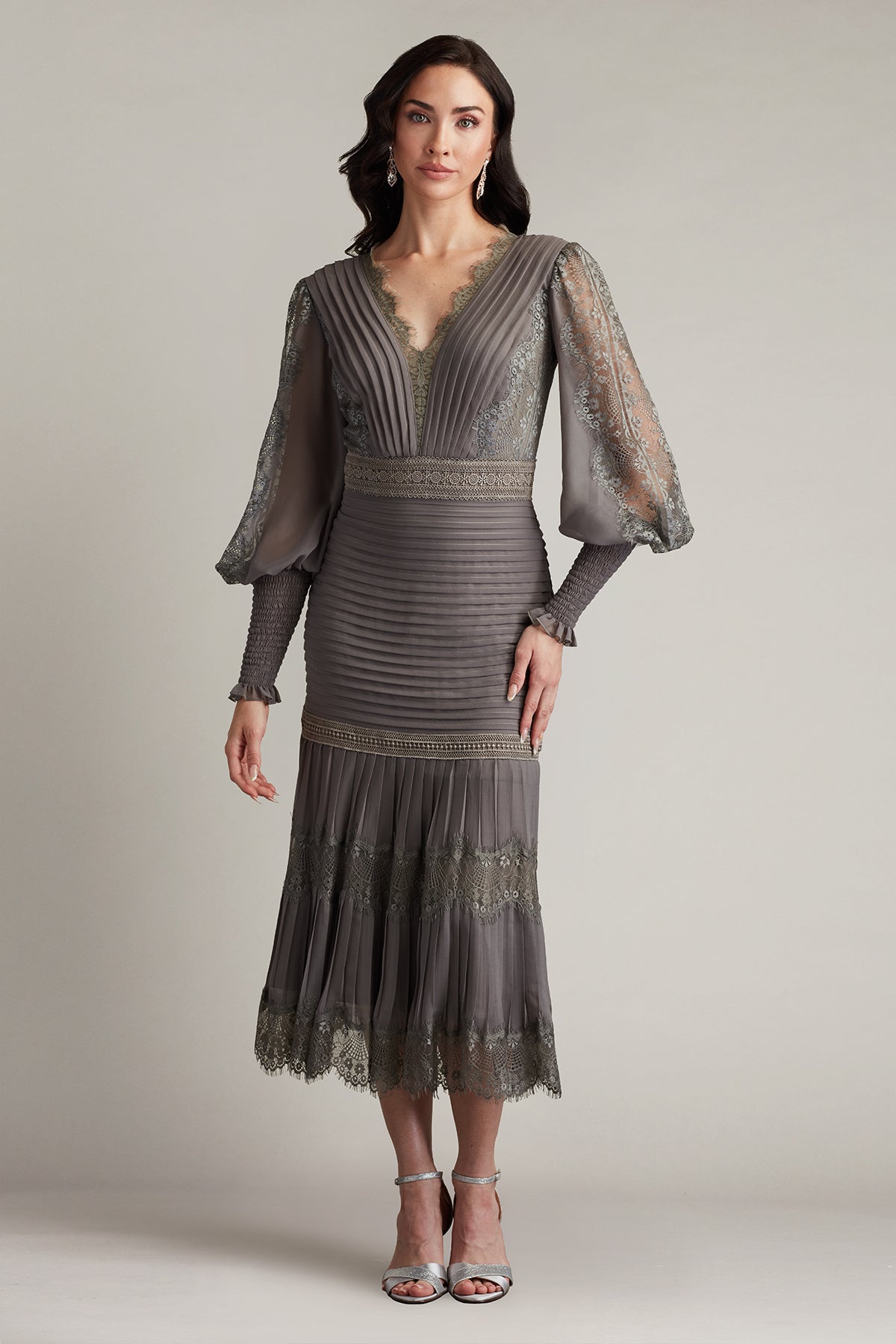 Nyssa Bishop Sleeve Dress GRPHT – Tadashi Shoji Official Online