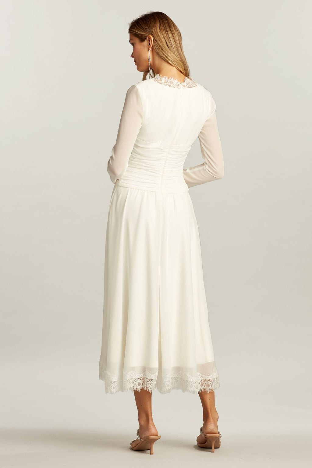 Yareli Draped Georgette Midi Dress