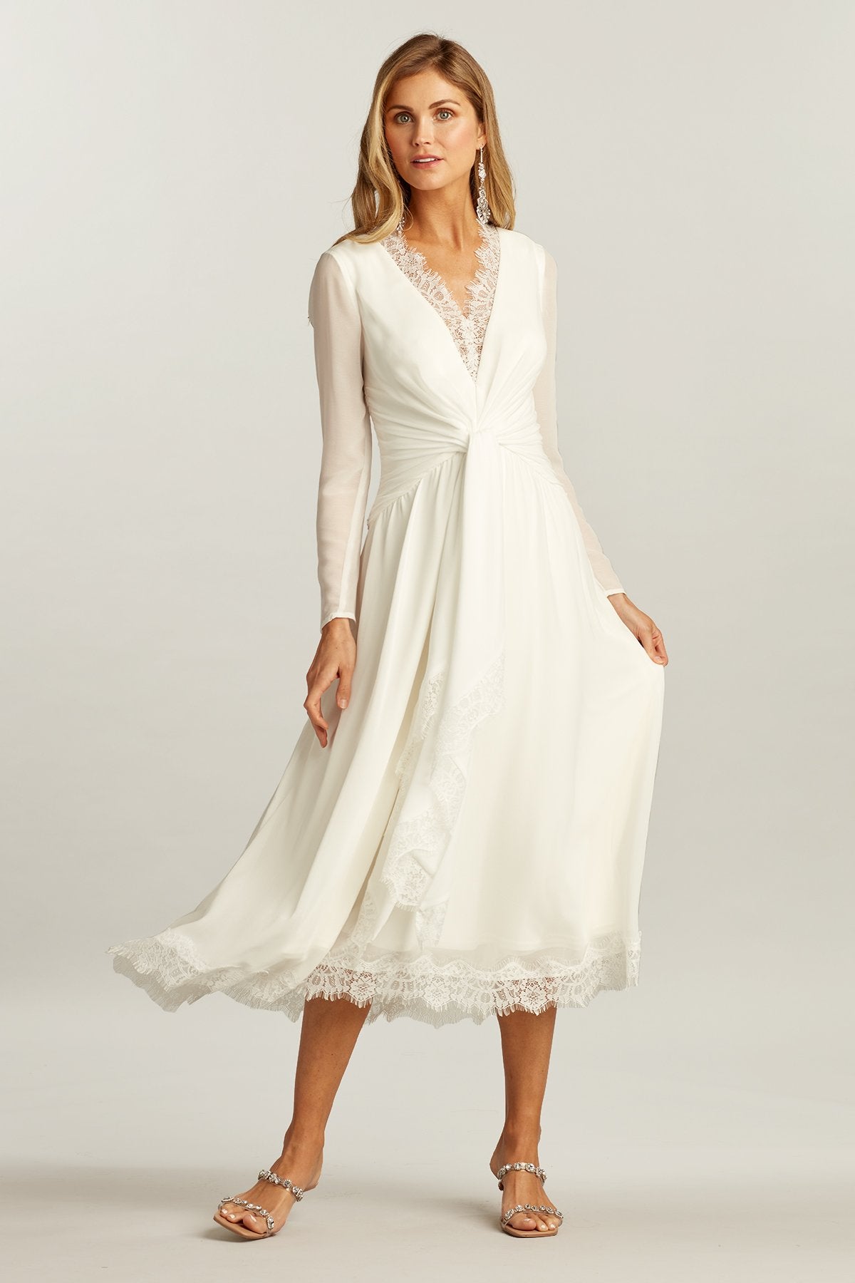 Yareli Draped Georgette Midi Dress