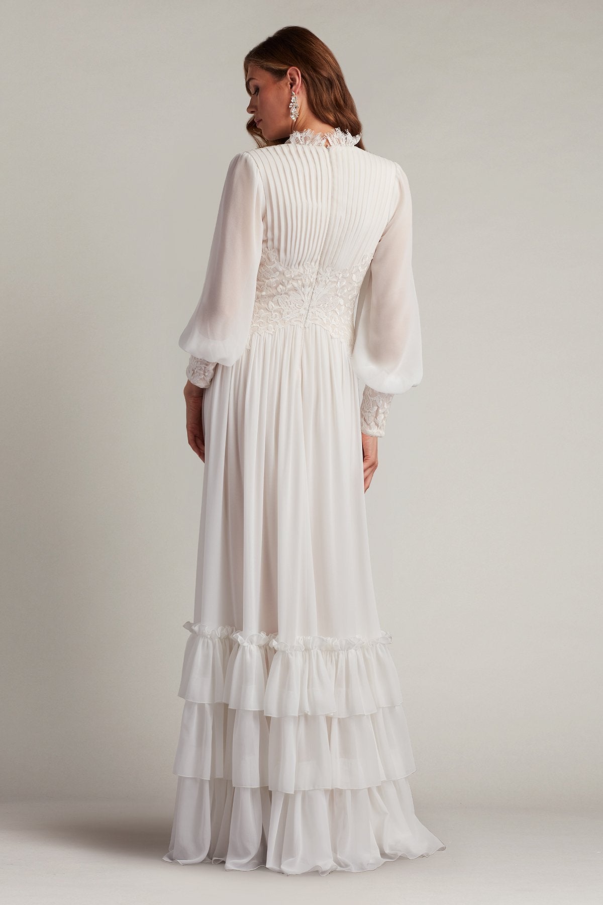 Topanga Tiered Bishop Sleeve Gown – Tadashi Shoji Official Online