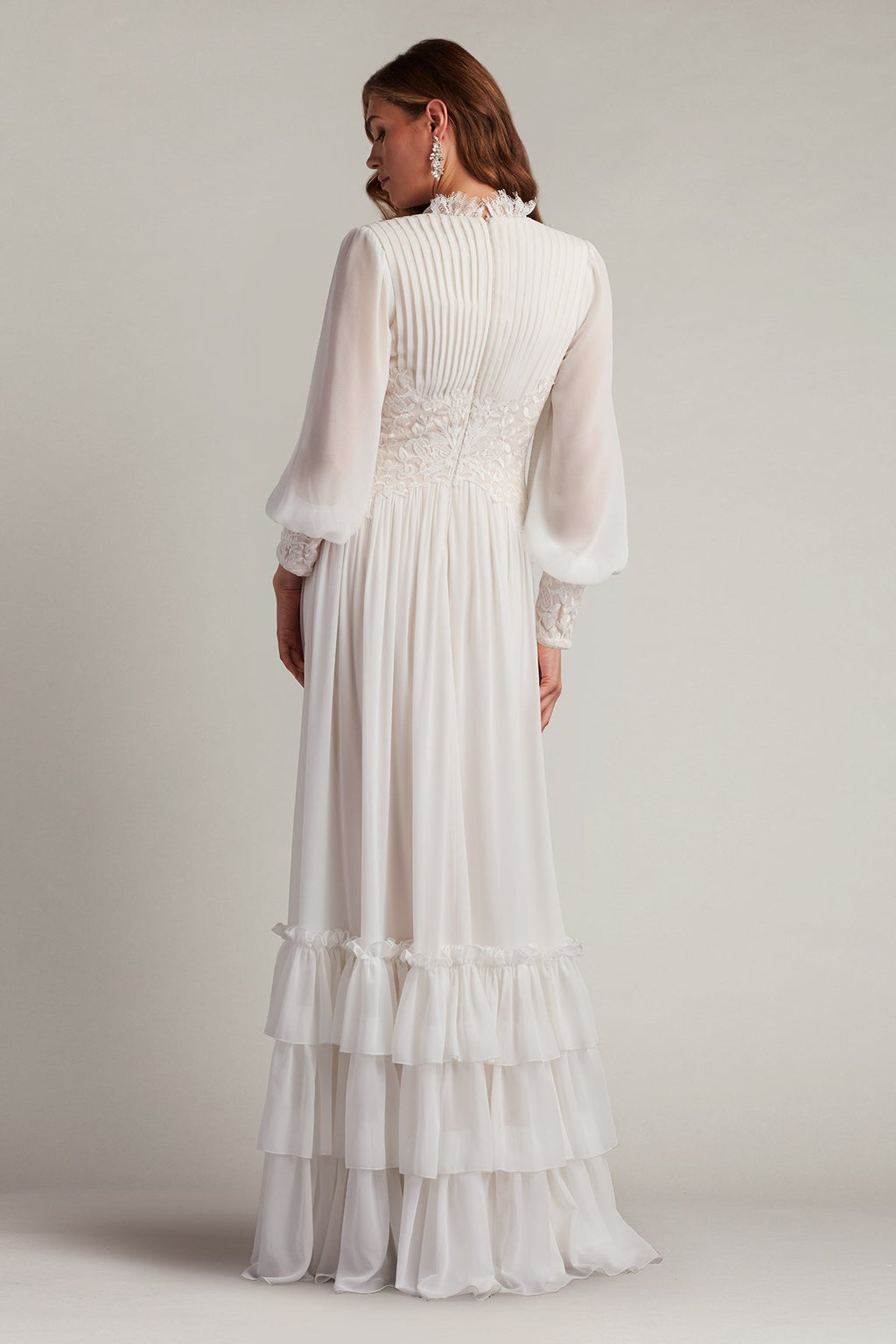 Topanga Tiered Bishop Sleeve Gown