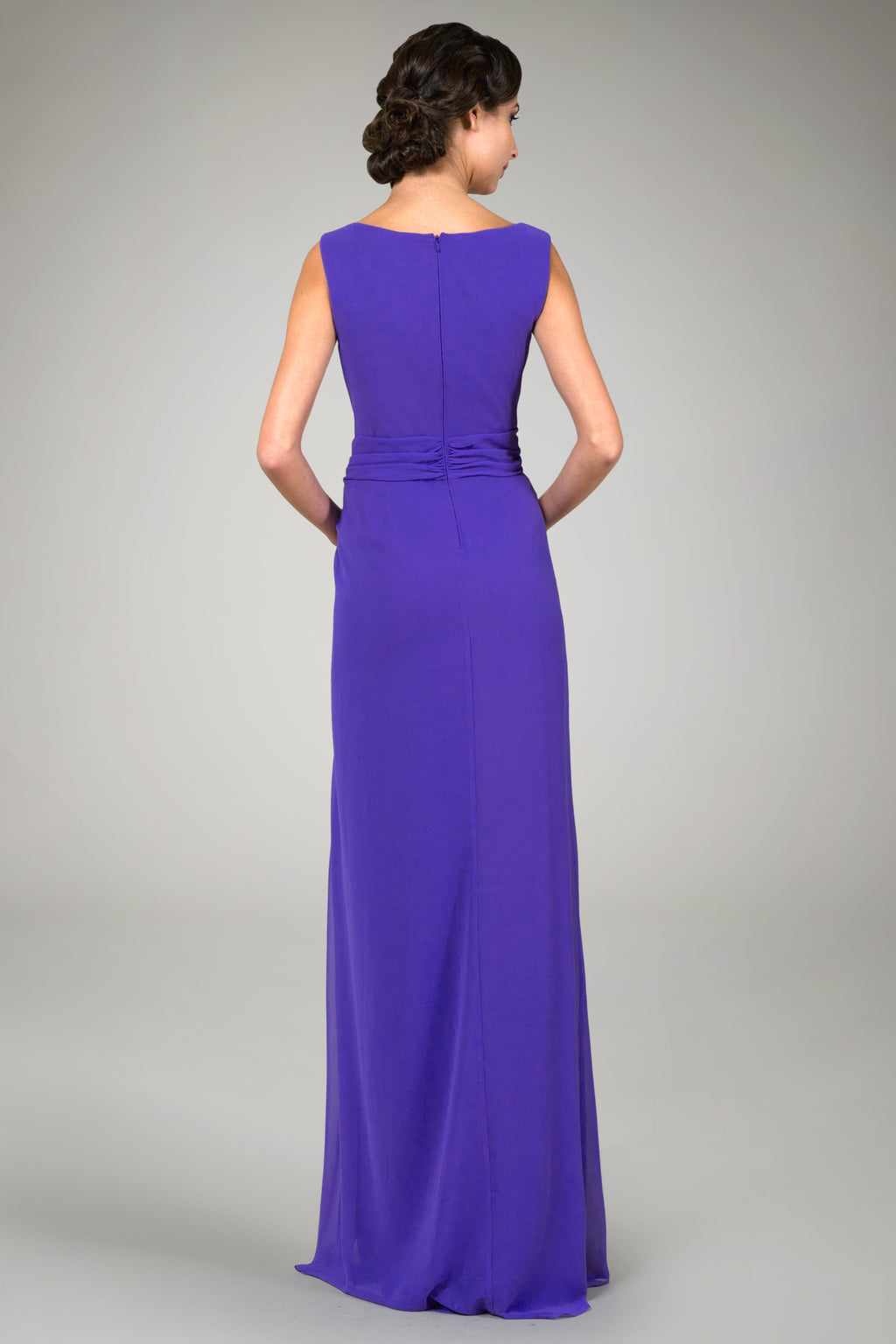 Chiffon Flounce Gown in Petunia