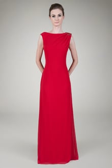 Back Drape Chiffon Gown in Flame