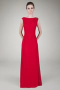 Back Drape Chiffon Gown in Flame