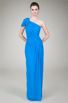 Grecian Draped Gown in Sky Blue