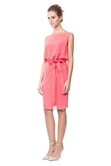 Blouson Waist Chiffon Dress